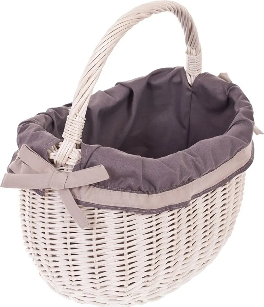 Panier pour cueillette et rangement osier crème style rétro 35 cm