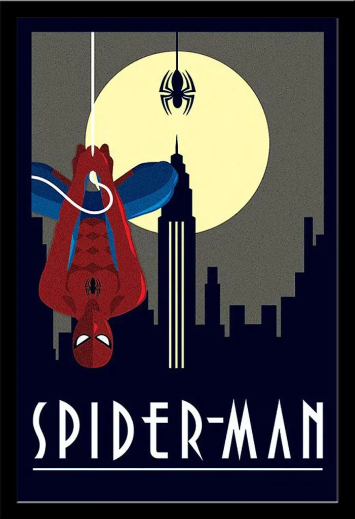 Affiche Spider-Man Encadrée Prête à Poser - Cadre MDF Noir Incassable