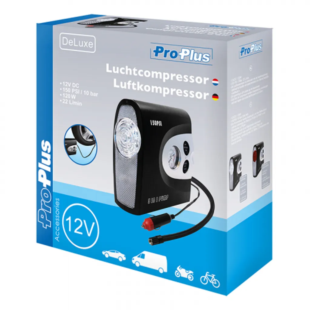 Compresseur d'air Proplus DeLuxe 12V - Évitez la Panne et Roulez Sûr - 5