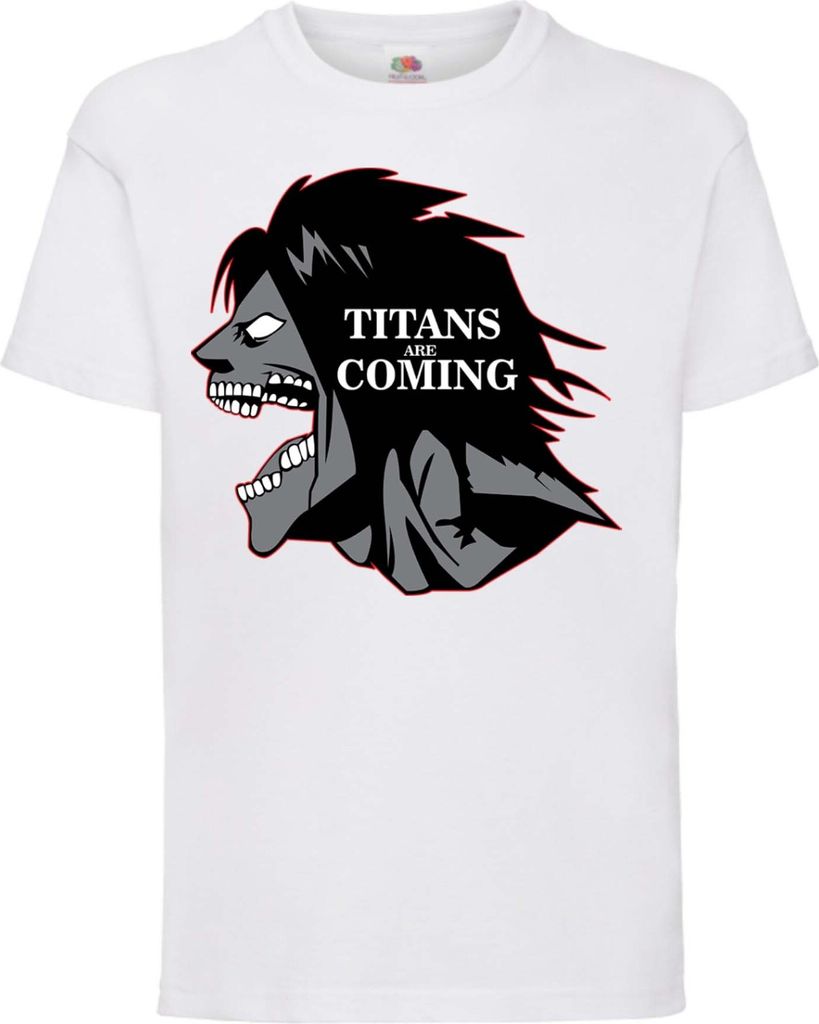 Kinder T-Shirt Attack Anime On Titan Titans Are Comings, 7-8 Jahr - 128 / Weiß