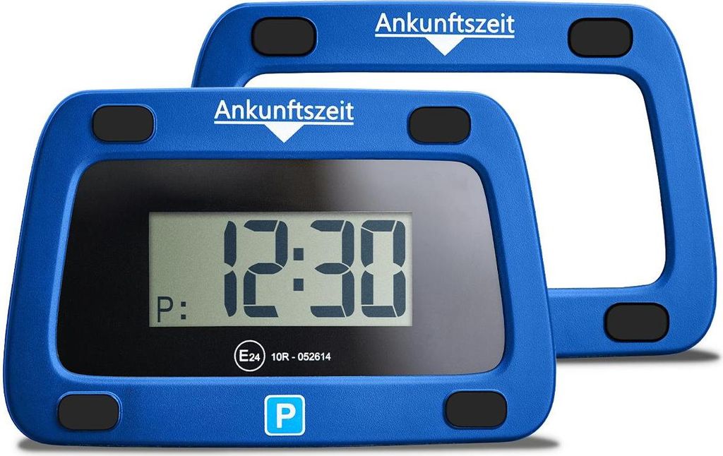 Parkwächter Digitale Parkscheibe mit 2 Scheibenadapter entspricht StVo