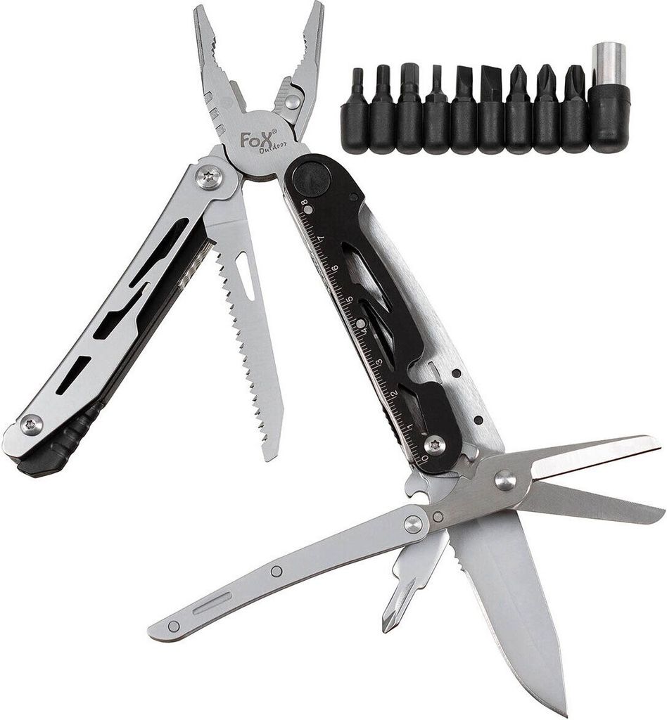 Multitool 7teilig mit Schere und Bitset
