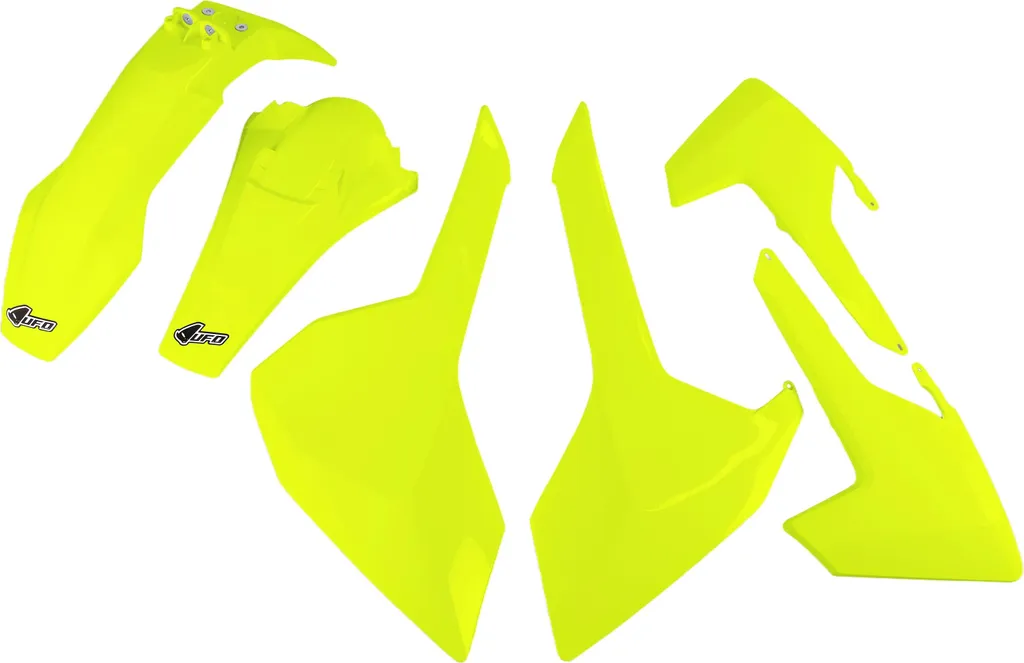 Kit carénage jaune fluo haute résistance UFO PLAST pour Husqvarna 6pcs