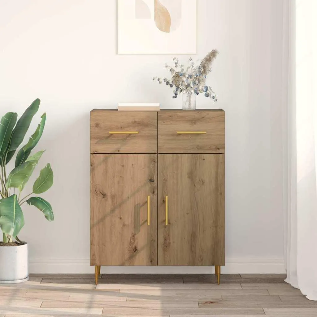 Credenza Rovere Artisan 69,5x34x90 cm | Mobile Buffet Salvaspazio Cucina - 4