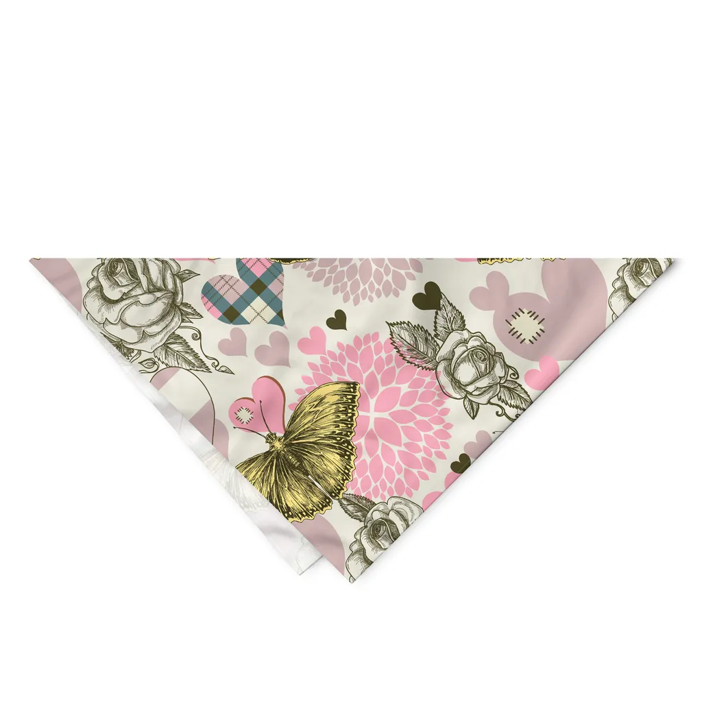 ABAKUHAUS Bandana retrò per animali domestici, motivo tartan rosa fugace, 40x40 cm, multicolore - 2