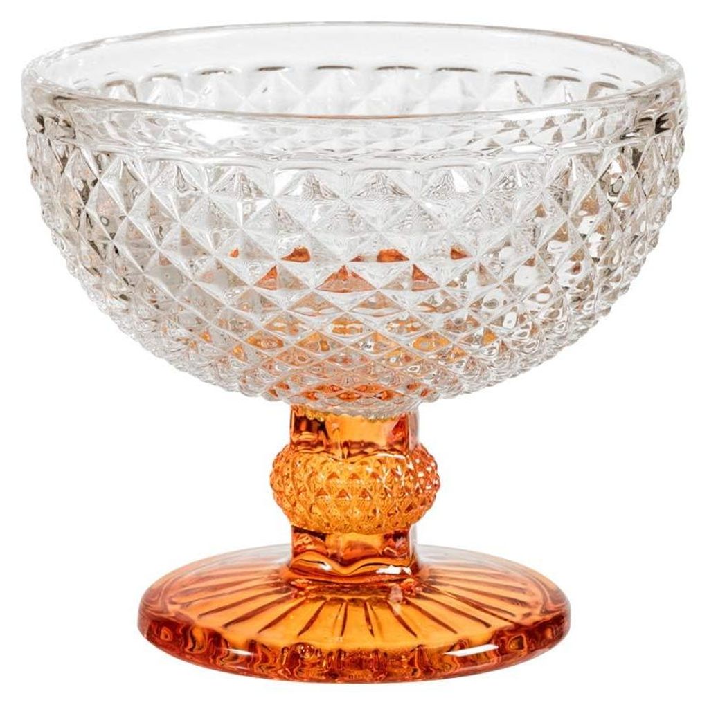 H&H 6er Set Diamantglasbecher b/ara mit Teller 11