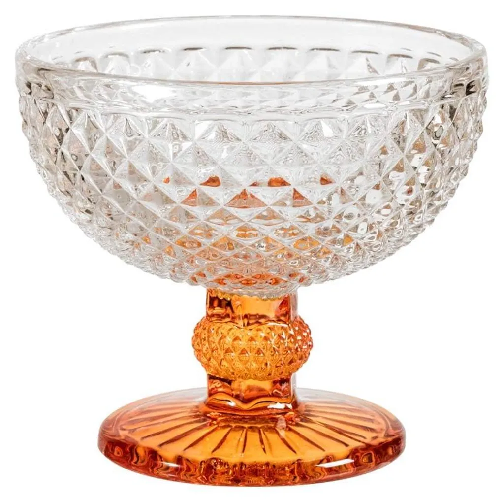 Service de 6 verres avec sous-coupes 11cm motif diamant pour la table