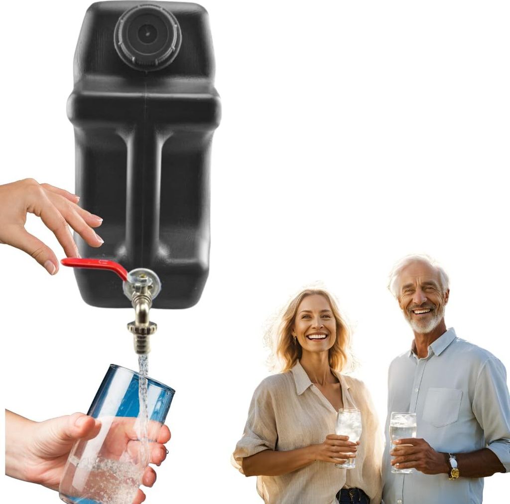 Anwicar Wasserkanister mit hahn - Wasser Kanister mit zapfhahn 20l - Camping Wassertank - Schwarz