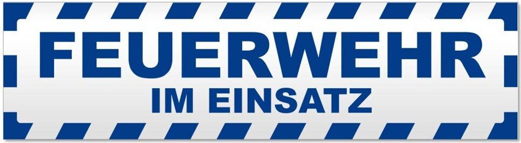 Kiwistar Feuerwehr im Einsatz gestreift Magnetschild Schild magnetisch - 60cm Verkehrsblau - Magnetfolie für Auto PKW Kfz