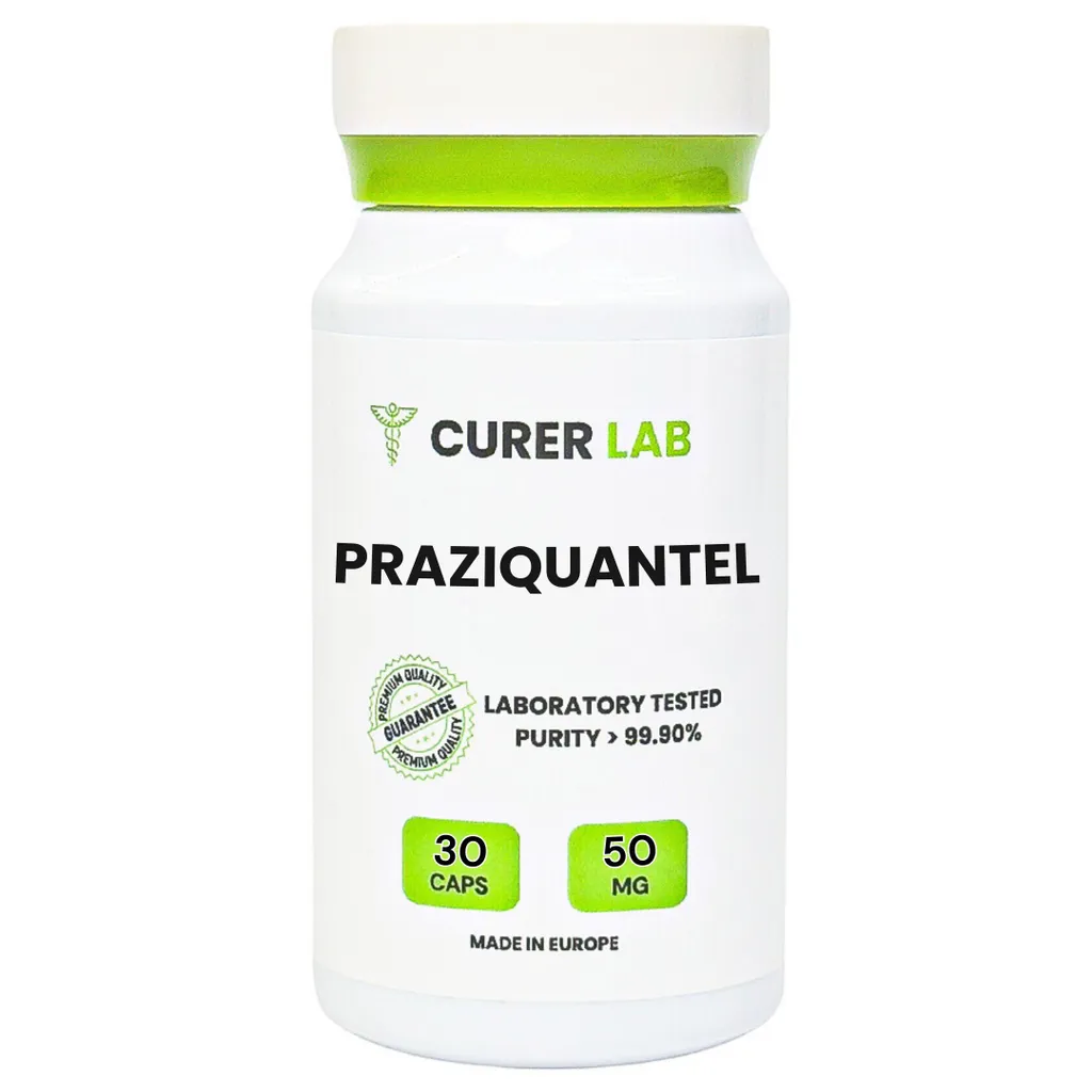 Praziquentel 50 mg | >99,90% puro | in laboratorio | 30 unità