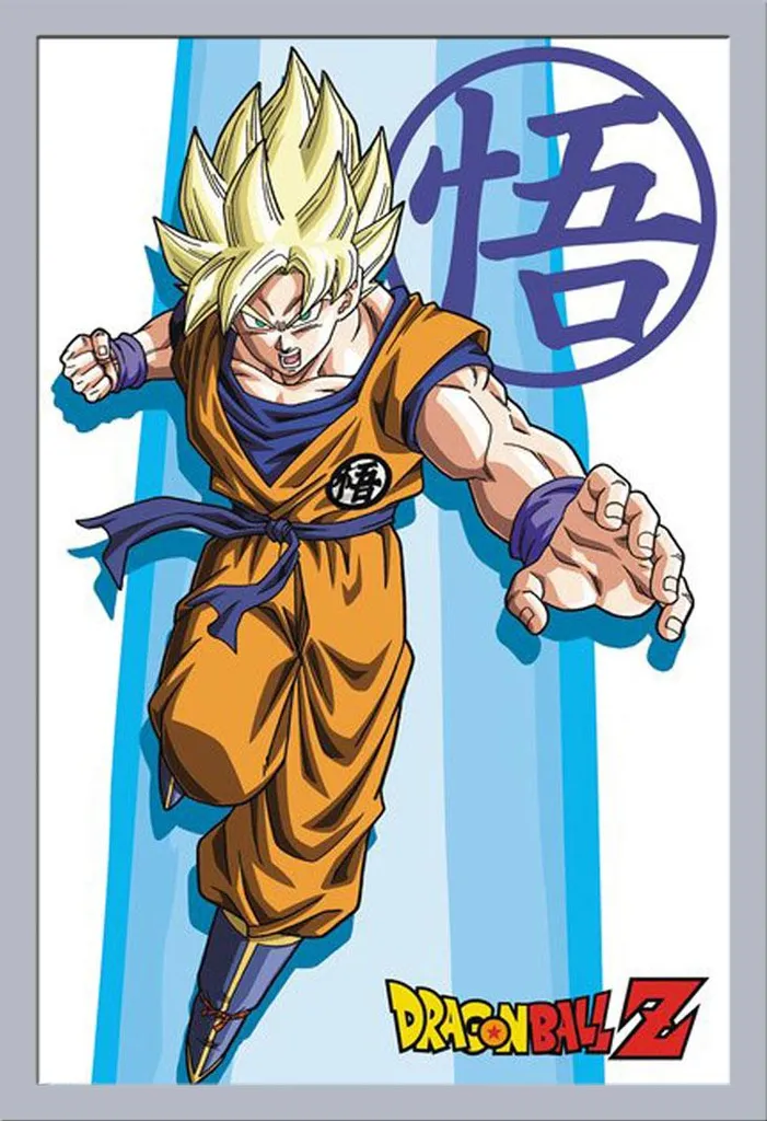 Poster Encadré Dragon Ball Z Goku - Décoration Murale Manga 61 x 91,5 cm