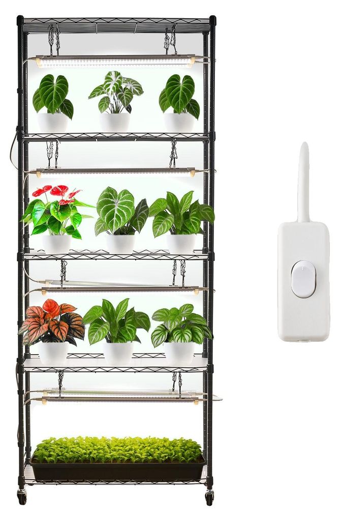 VEVOR DIY regál na rastliny s rastovými svetlami, 180 cm Obrázok produktu 
