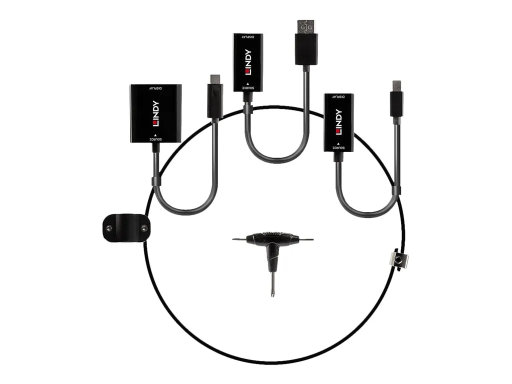 Lindy 38304 Convertisseur Multi-AV vers HDMI avec Adaptateurs Intégrés