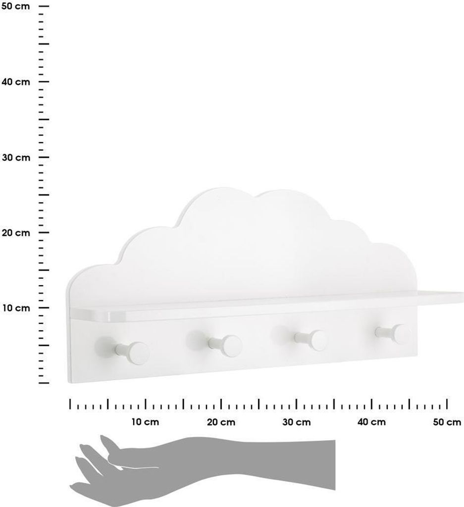 Cloud Wandaufhänger mit Regal weiß Produktbild 9