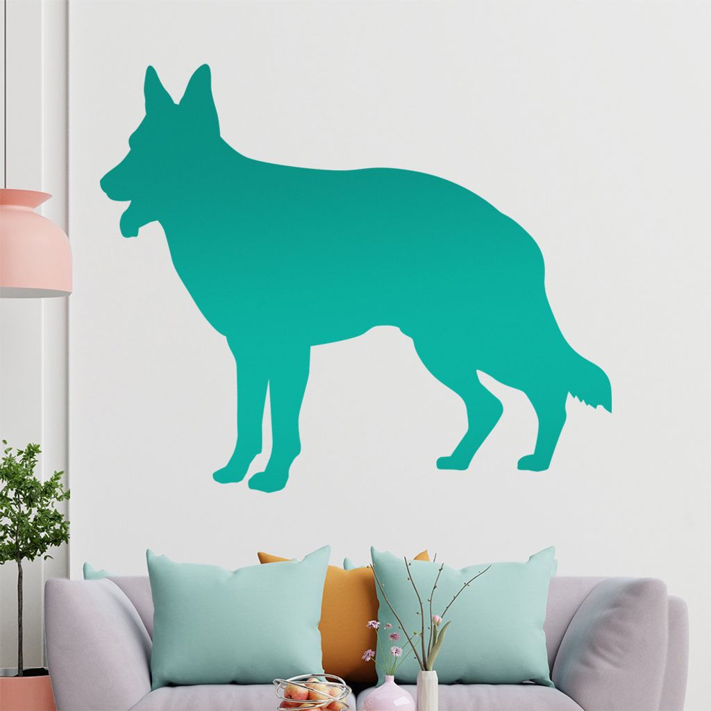 KIWISTAR Schäferhund Silhouette Wandtattoo in 6 Größen - Wandaufkleber Wall Sticker - Dekoration, Küche, Wohnzimmer, Schlafzimmer, Badezimmer