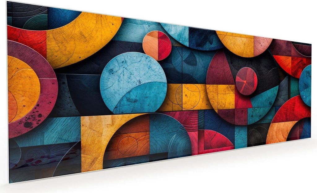 Küchenrückwand Spritzschutz Glas mit Motiv Bunte Kreise 40 x 40 cm