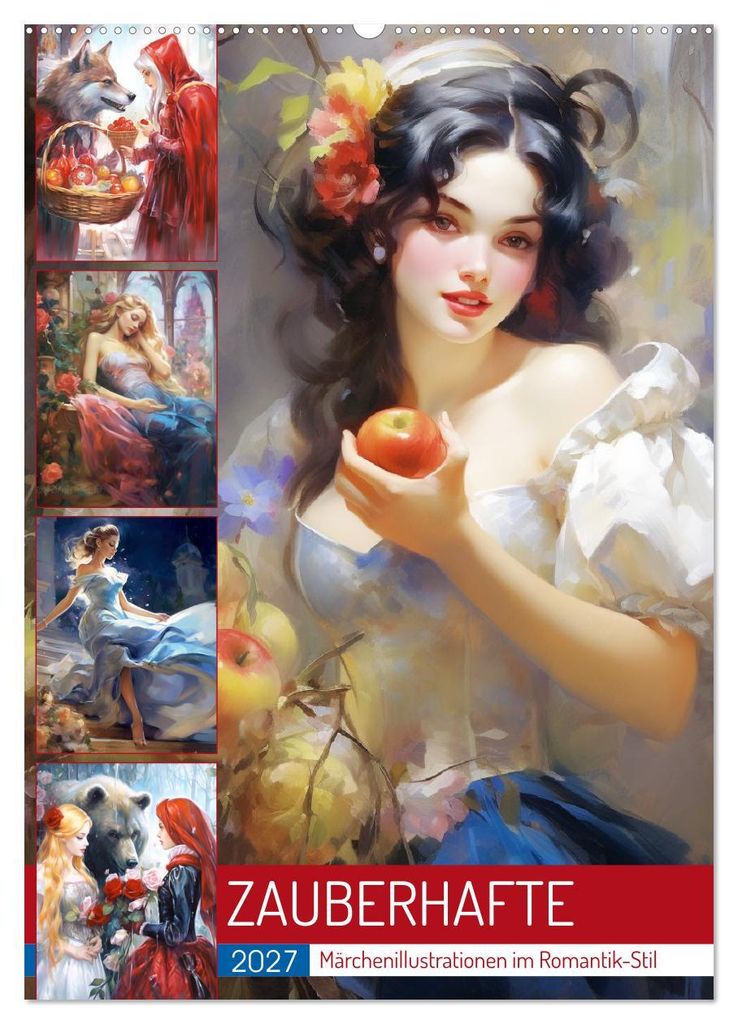 Zauberhafte Märchenillustrationen im Romantik-Stil (Wandkalender 2027 DIN A2 hoch), CALVENDO Monatskalender