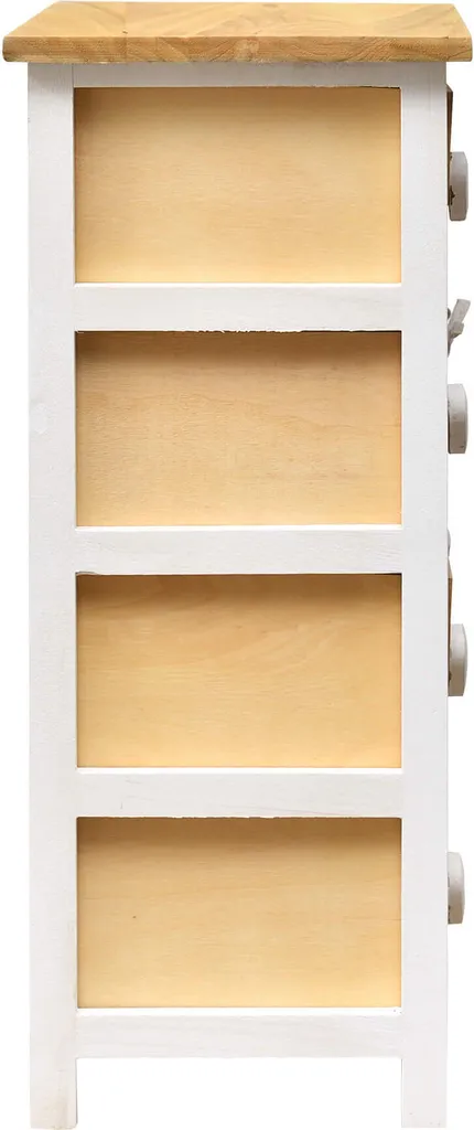 Petite Commode 8 Tiroirs Gain de Place Solution Rangement Bois Osier