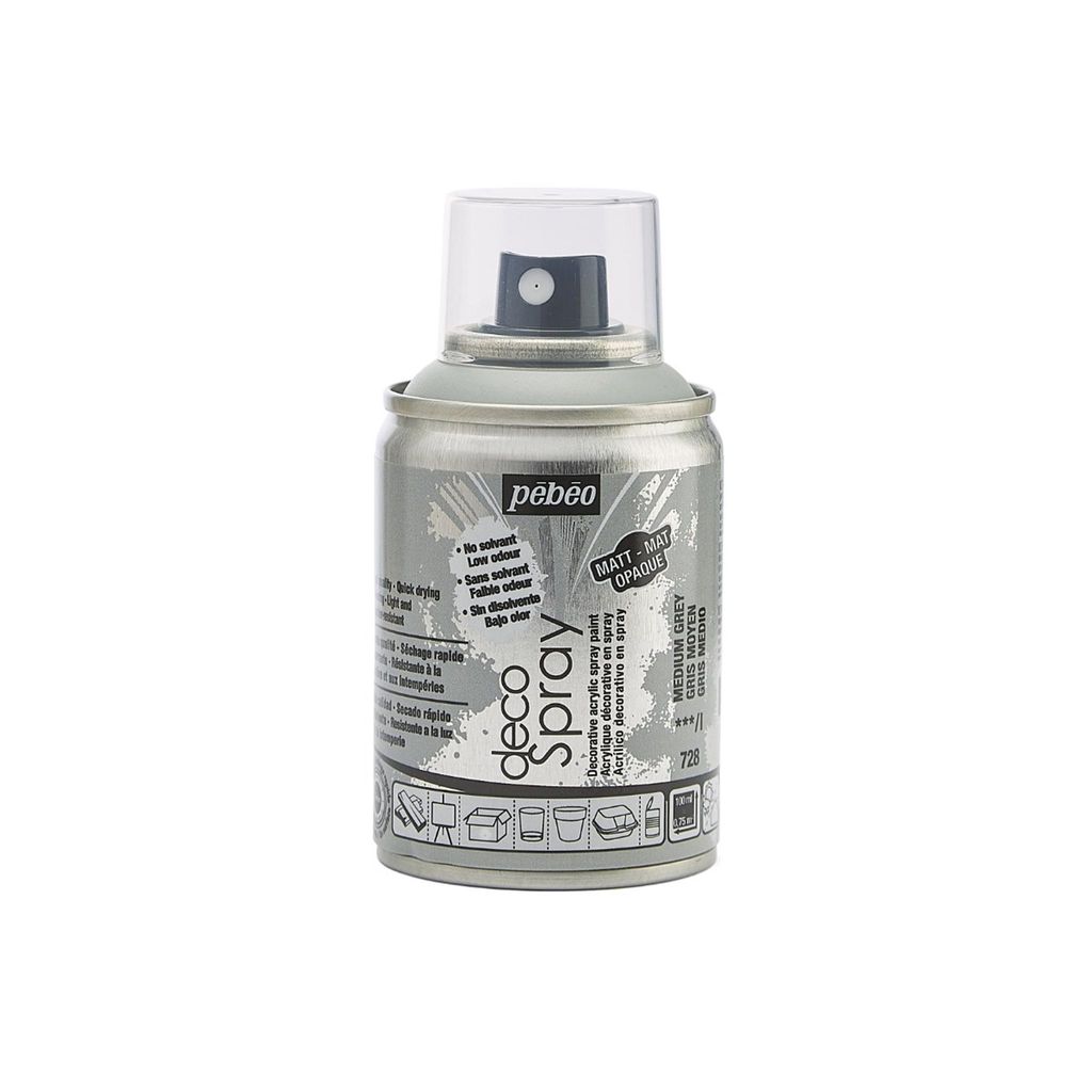 Pébéo Decospray Acryl-Sprühfarbe, 100 ml, Mittelgrau
