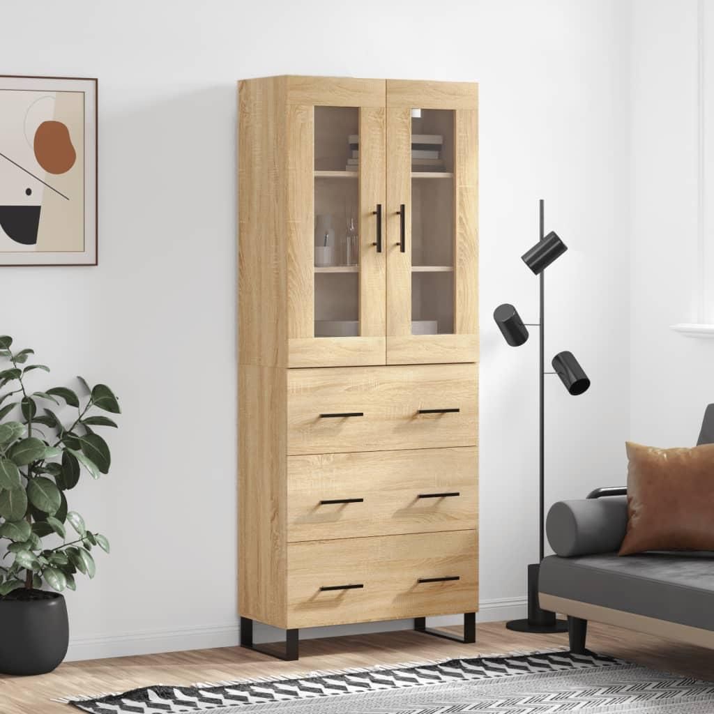 vidaXL Highboard Sonoma-Eiche 69,5x34x180 cm Holzwerkstoff
