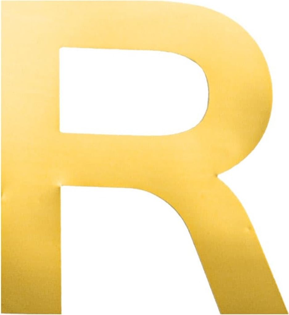 Oblique Unique Bügelbild Buchstabe R Bügelfolie für DIY Gestaltung Beschriftung von Kleidungsstücken uvm. - gold