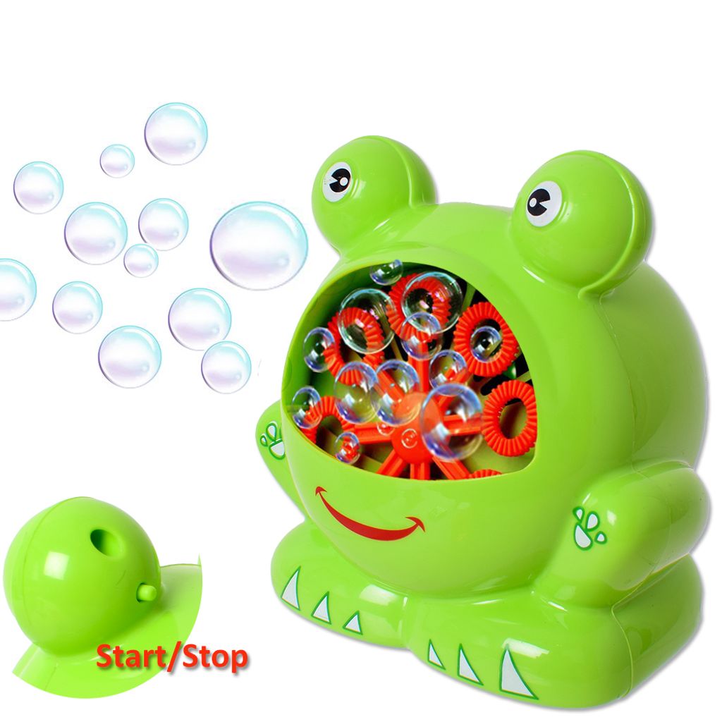 Tragbare Kinder Frosch Seifenblasenmaschine Bubble Machine Maker Groß 12-Musik 