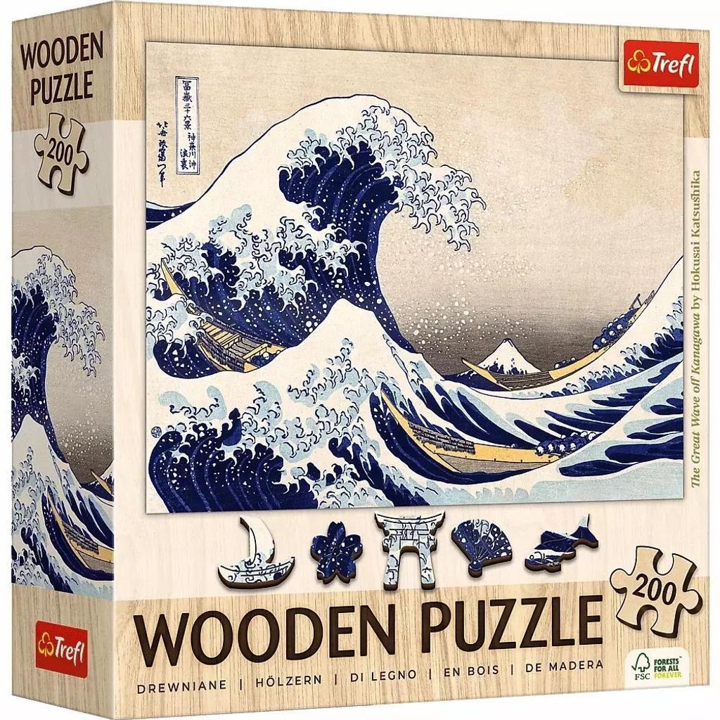 Trefl - Puzzle The Great Wave of Kanagawa by Hokusai wooden - 200 dielov
