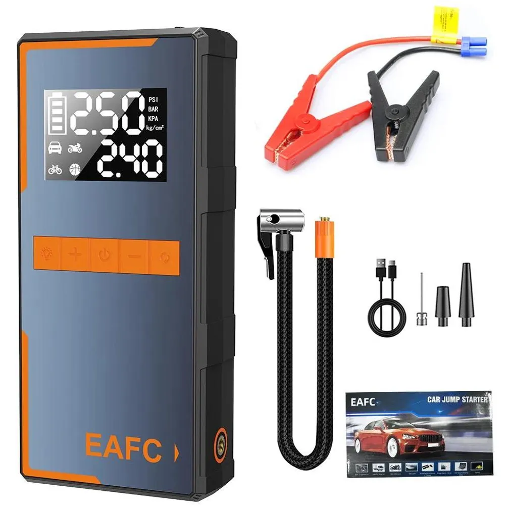 Kit de secours routier complet : Booster batterie et pompe à air 150 PSI