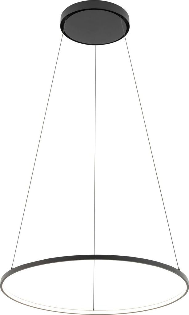 LED Hängeleuchte Aluminium Metall rund Ø 60 cm H: max. 140 cm Schwarz 4000 K neutralweiß 700 lm Modern