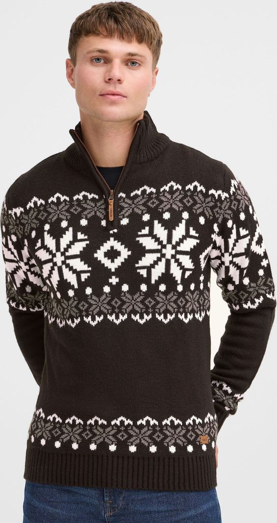 SOLID SDNorwin Herren Strickpullover Troyer Grobstrick Pullover mit Stehkragen Regular fit