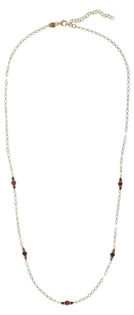 Collier plaqué or hypoallergénique grenats et saphirs AL5230.01.000 durable