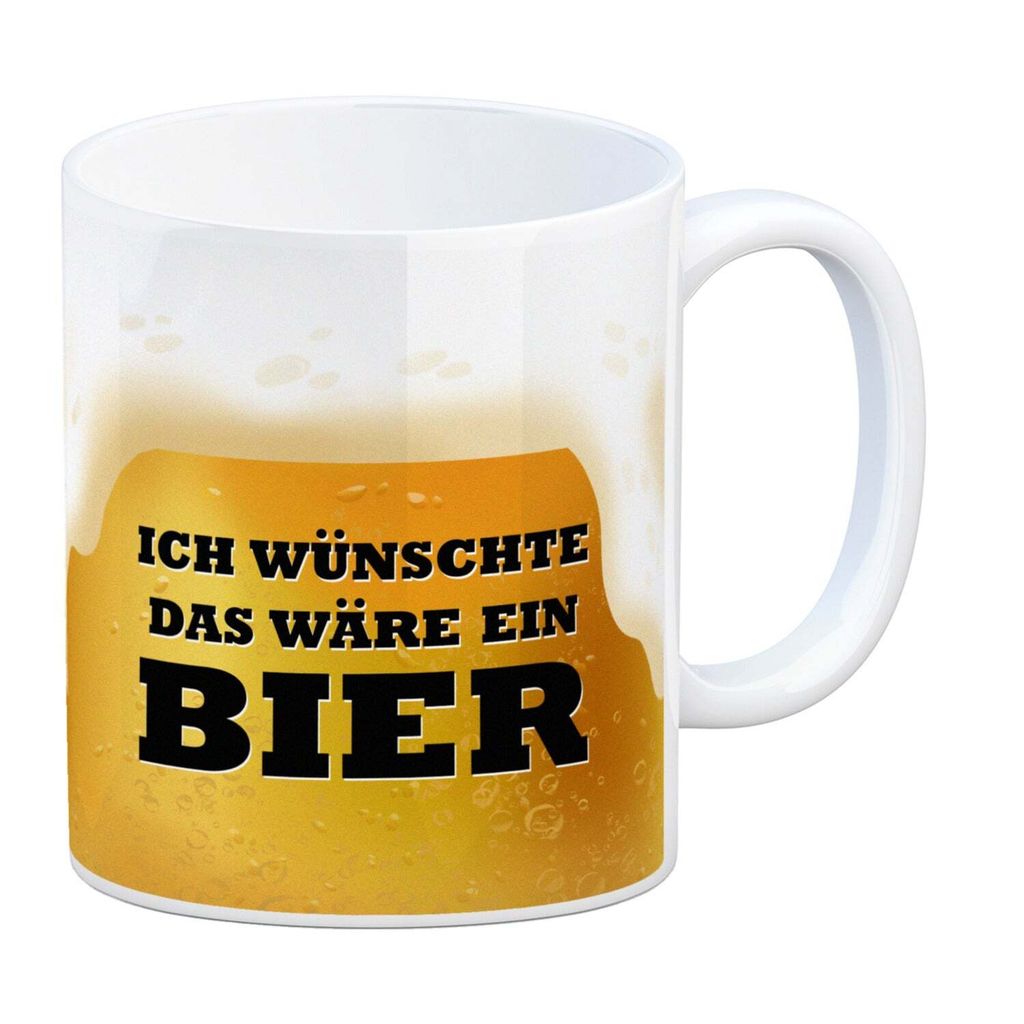 Lustige Tasse Mit Spruch - 'Ich Wünschte Das Wäre EIN Bier' - 300 Ml, Schwarz