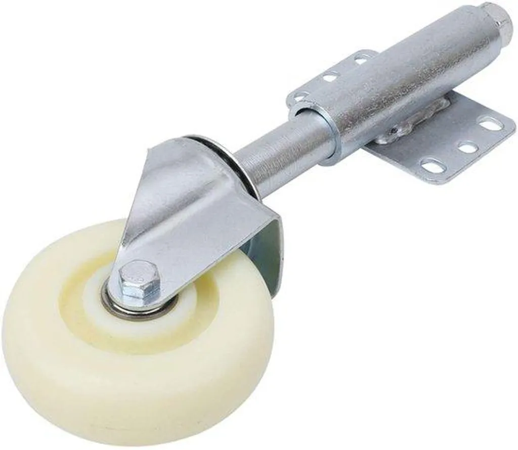 Roulette anti-affaissement de portail à ressort nylon 100mm charge 200kg