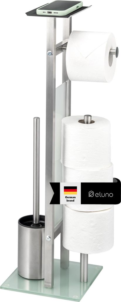 set da toilette eluno 4in1, scopino, portarotolo e mensola, Immagine del prodotto 