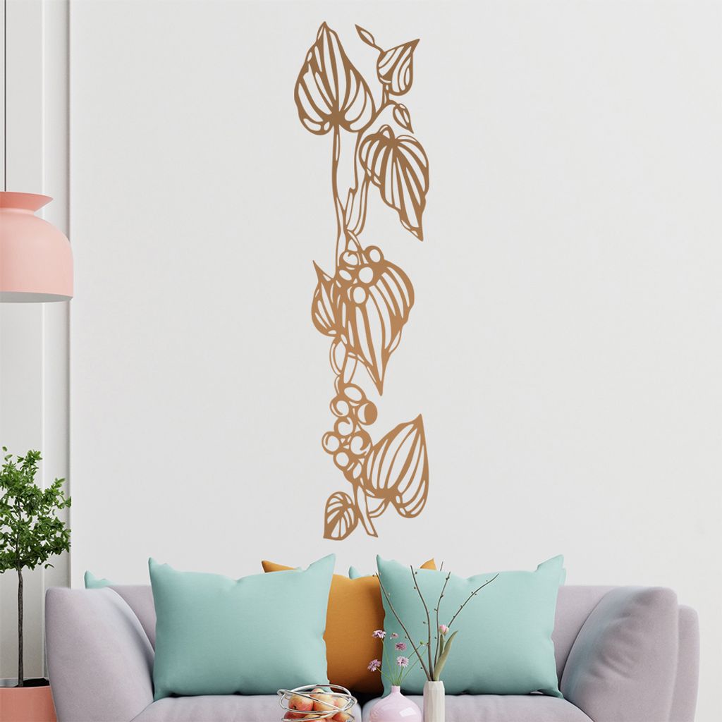 Blumen - Ranken Wandtattoo in 6 Größen - Wandaufkleber Wall Sticker - Dekoration, Küche, Wohnzimmer, Schlafzimmer, Badezimmer