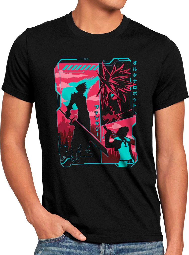 style3 Feisty Fantasy Herren T-Shirt anime cloud chocobo sephiroth