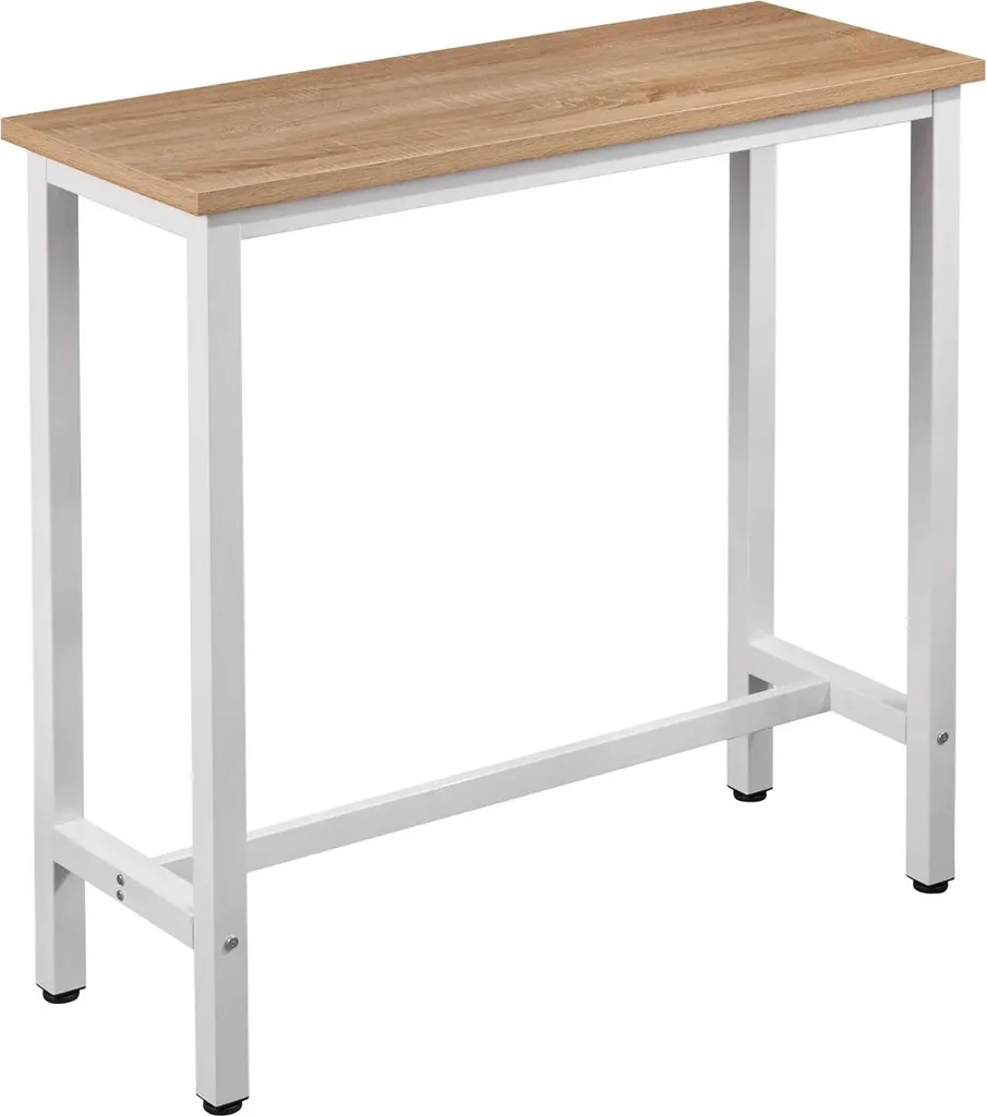 Table de bistrot haute bois et métal 100 cm pour cuisine et salon moderne