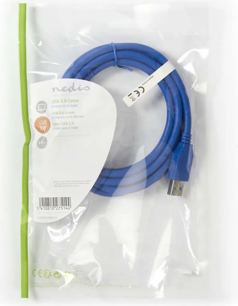 Cavo Collegamento USB 3.2 Maschio/Maschio 2m Blu - Per Hub e PC - 4