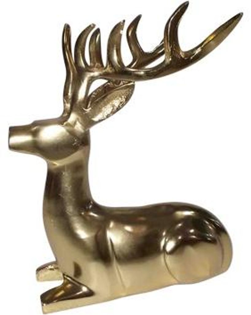 Lesli Living - Stehender Hirsch Hert - Gold - 18x13x23cm