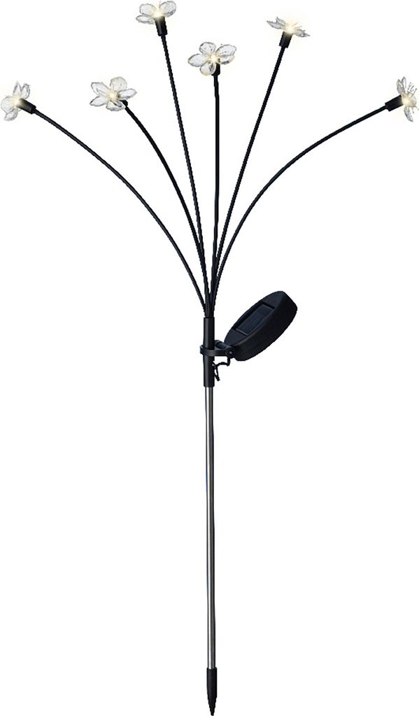 Solar Stabbeleuchtung Outdoor 70cm 6 Blumen LEDs Kunststoff Solarleuchte