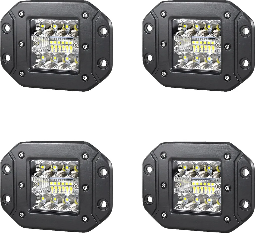 Spot LED 42W ultra puissant et étanche : pack de 4 feux de travail robustes