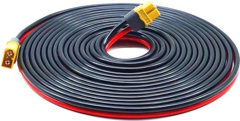 Câble solaire XT60 de 5m en 12AWG robuste avec protection UV et intempéries