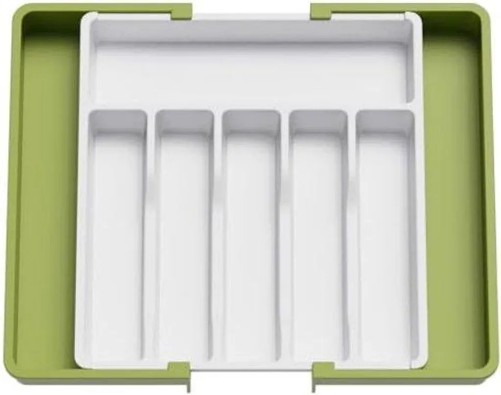 Plateau de rangement vert 57x38x5 cm - Casier de tri plat en plastique