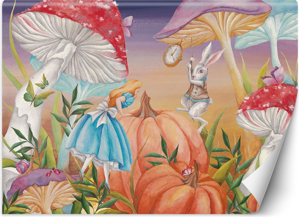 Vlies fototapete Alice im Wunderland 150x105 cm Feeby Orange inkl. Kleber einfache Montage