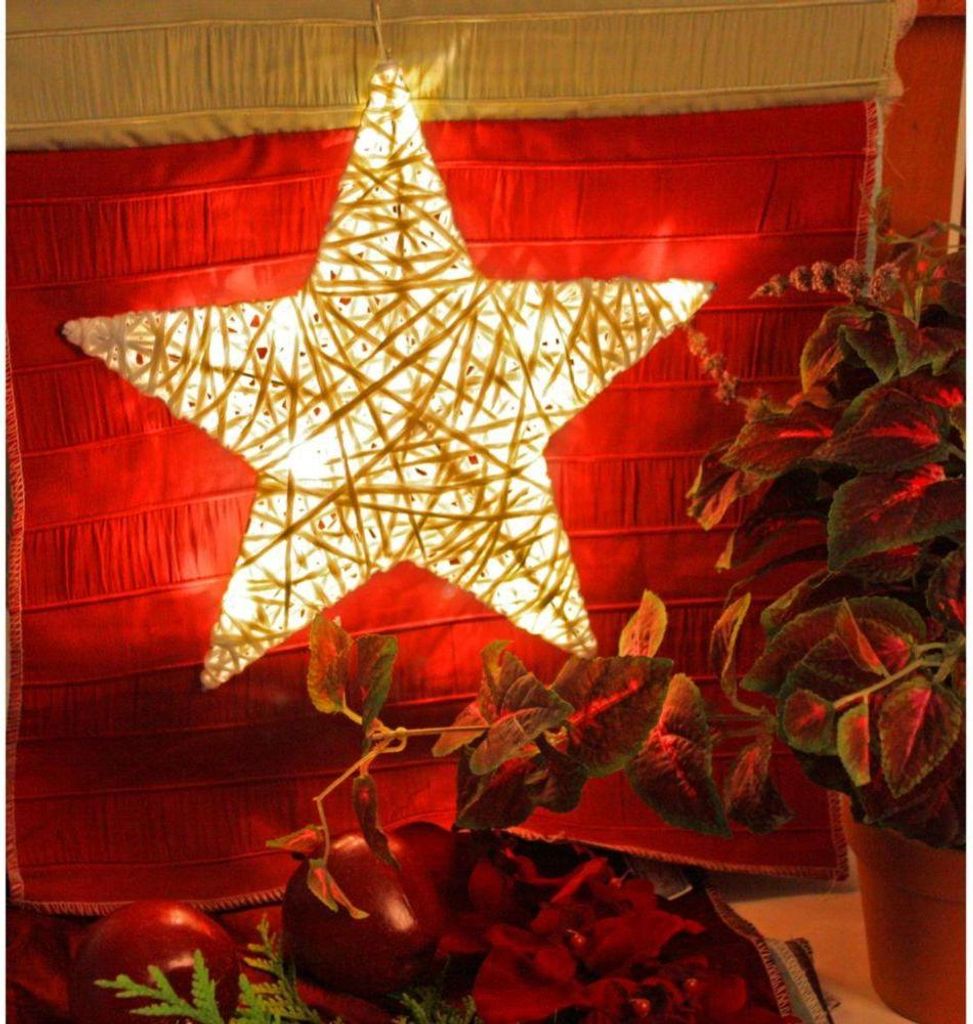 Hilight 920101 Innen-Weihnachtsstern 'WICKER' LED, für Weihnachten