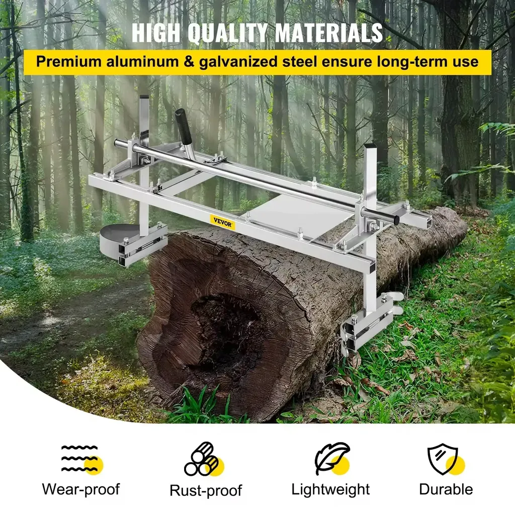 Scierie Mobile pour Tronçonneuse 14-24 Pouces avec Hauteur Réglable