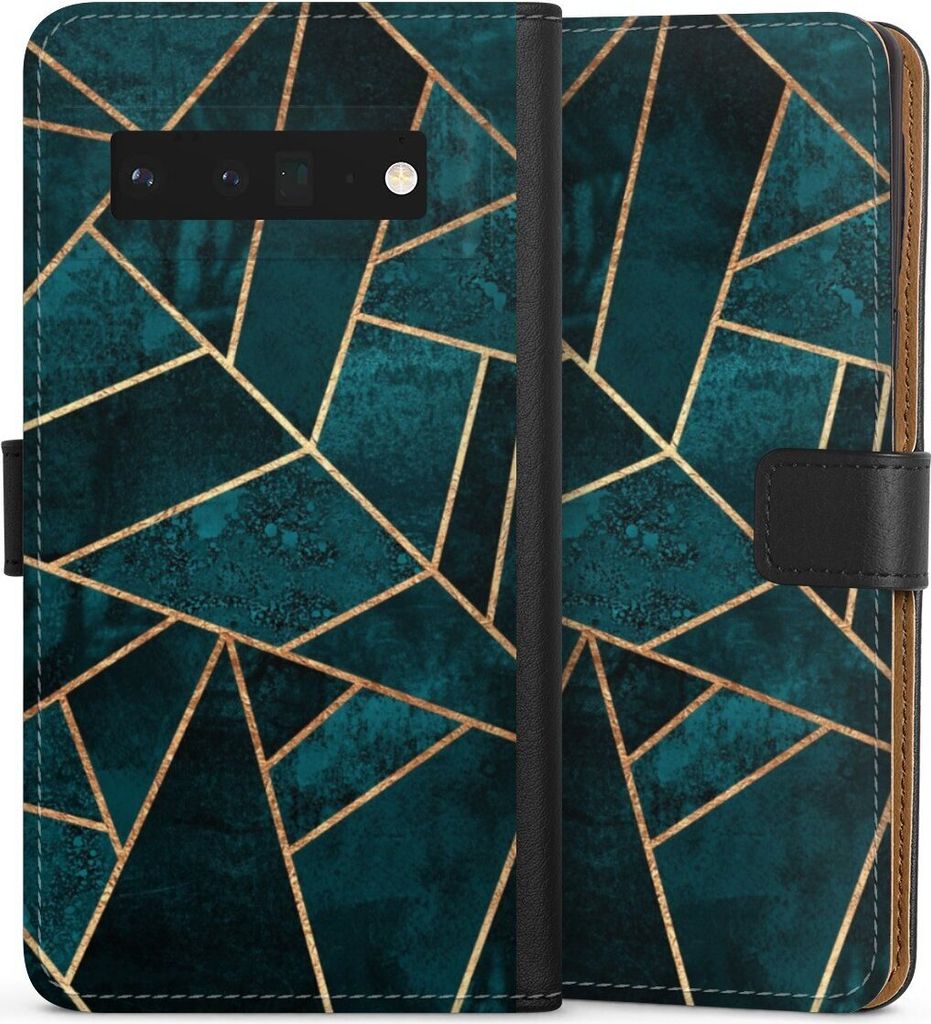 DeinDesign Klapphülle für Google Pixel 6 Pro Handytasche Lederhülle Tasche Elisabeth Fredriksson Gold & Kupfer Stein