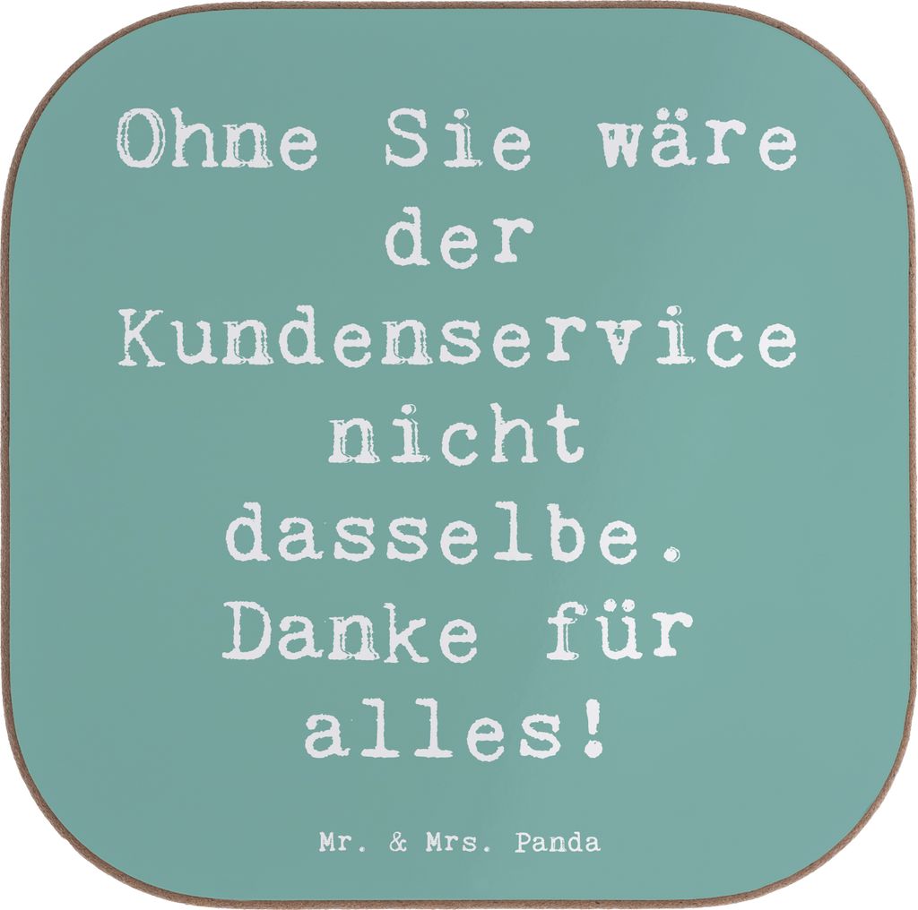 Mr. & Mrs. Panda Tischuntersetzer Spruch Kundendienstmitarbeiter Dankeschön - Meeresbrise - Geschenk, Untersetzer Glas, Team, Herzstück, Bedanken...