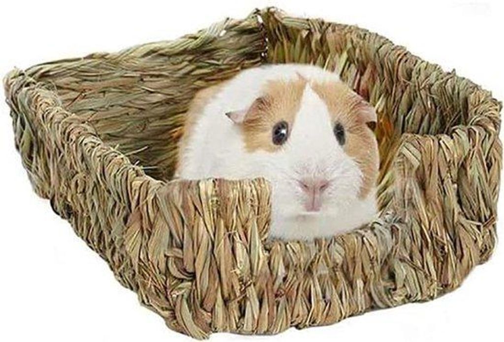 Klein Tiergrasbett - Handgefertigt - Für Chinchillas, Kaninchen und Cavia - Spielbett