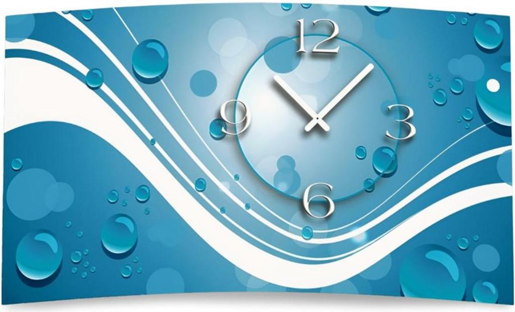 Digital Designer Art abstrakt blau Designer Wanduhr modernes Wanduhren Design leise kein ticken DIXTIME 3DS-0385
